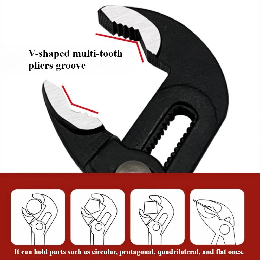 7 10 12 Inch Quick Adjust V Jaw Tongue Groove Pliers Universal Plumbing Pliers Water Pump Pliers for Plumbing Work Qme