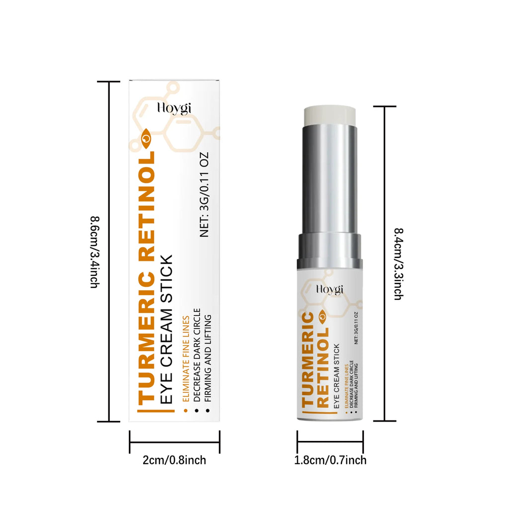 Turmeric Retinol Eye Cream Stick Anti Puffiness Dark Circle Removal Eye Bag Stick Fade Fine Line Brighten Moisturizing Skin Care Qme