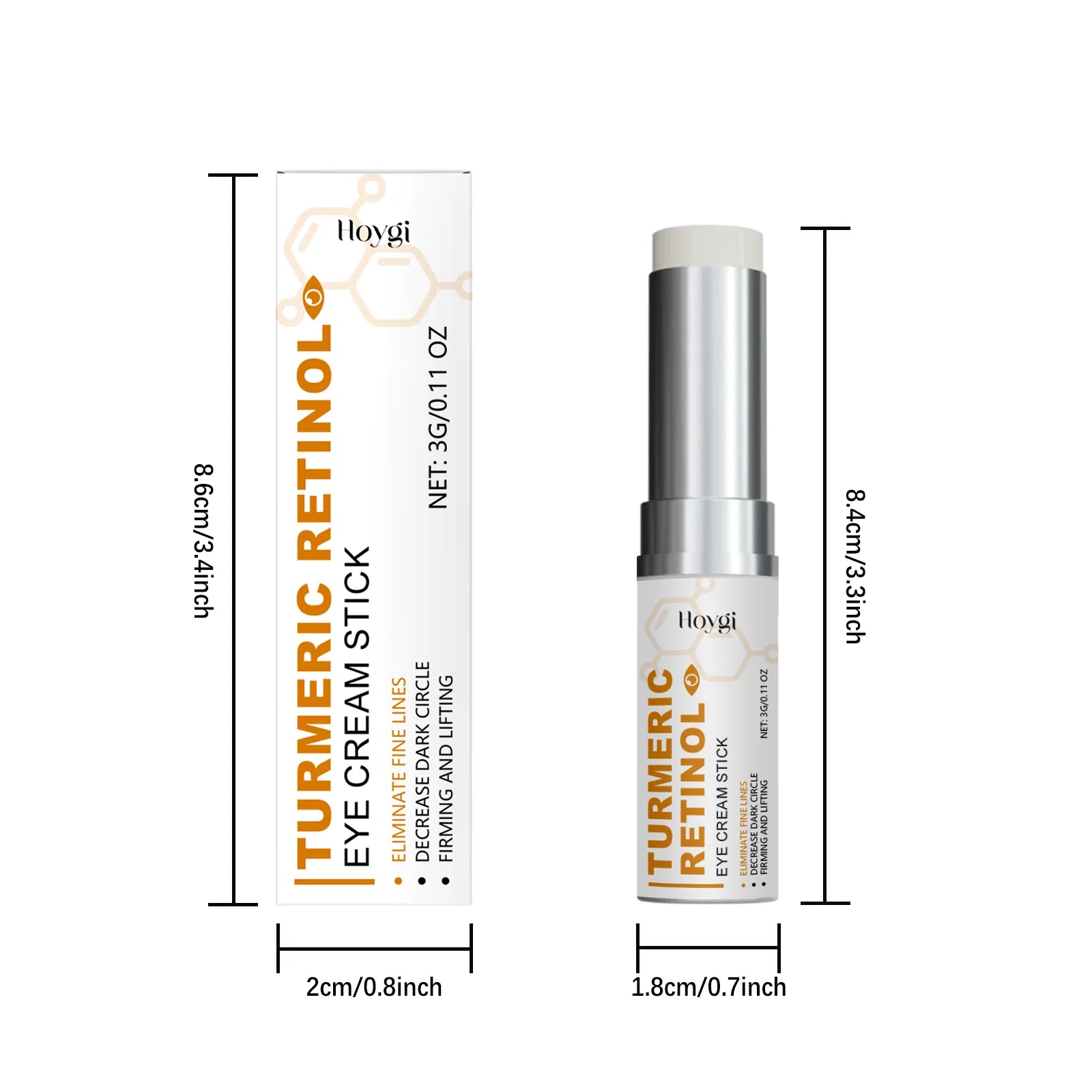 Turmeric Retinol Eye Cream Stick Anti Puffiness Dark Circle Removal Eye Bag Stick Fade Fine Line Brighten Moisturizing Skin Care Qme