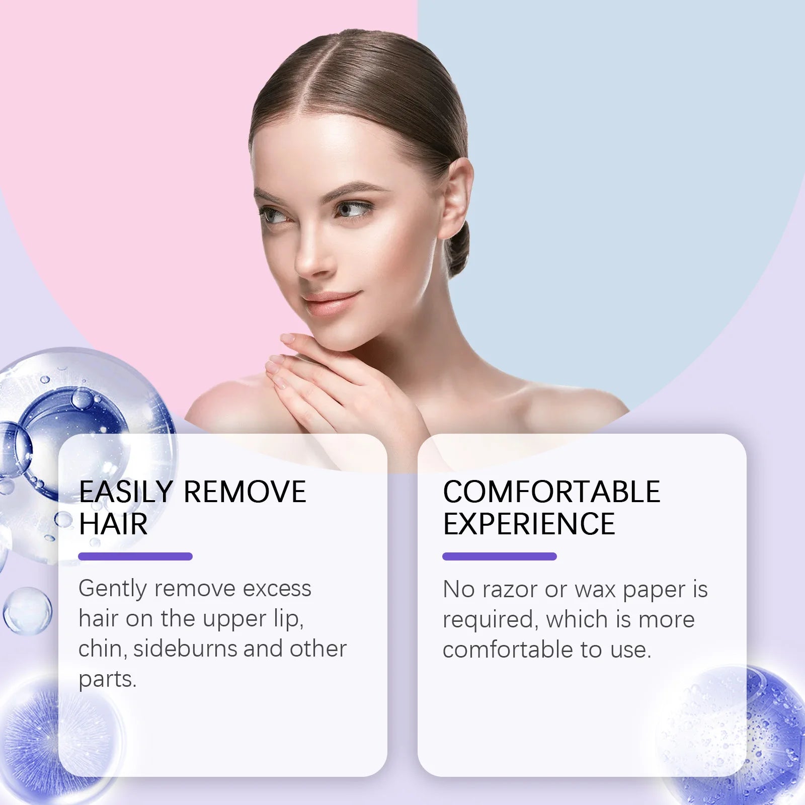 Face Hair Removal Cream Gentle Painless Facial Depilatory Remove Upper Lip Chin Sideburns Hair Non-irritating Nourish Skin Care Qme