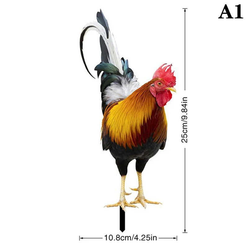 Patio Backyard Home Outdoor Decoration Garden Rooster Statue Chicken Qme A1