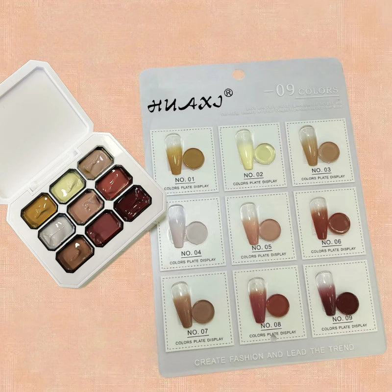1Box 9 Colors Patting Gel Smudge Canned Saturation Popular Semi-solid Qme GTCH-9G-HQY