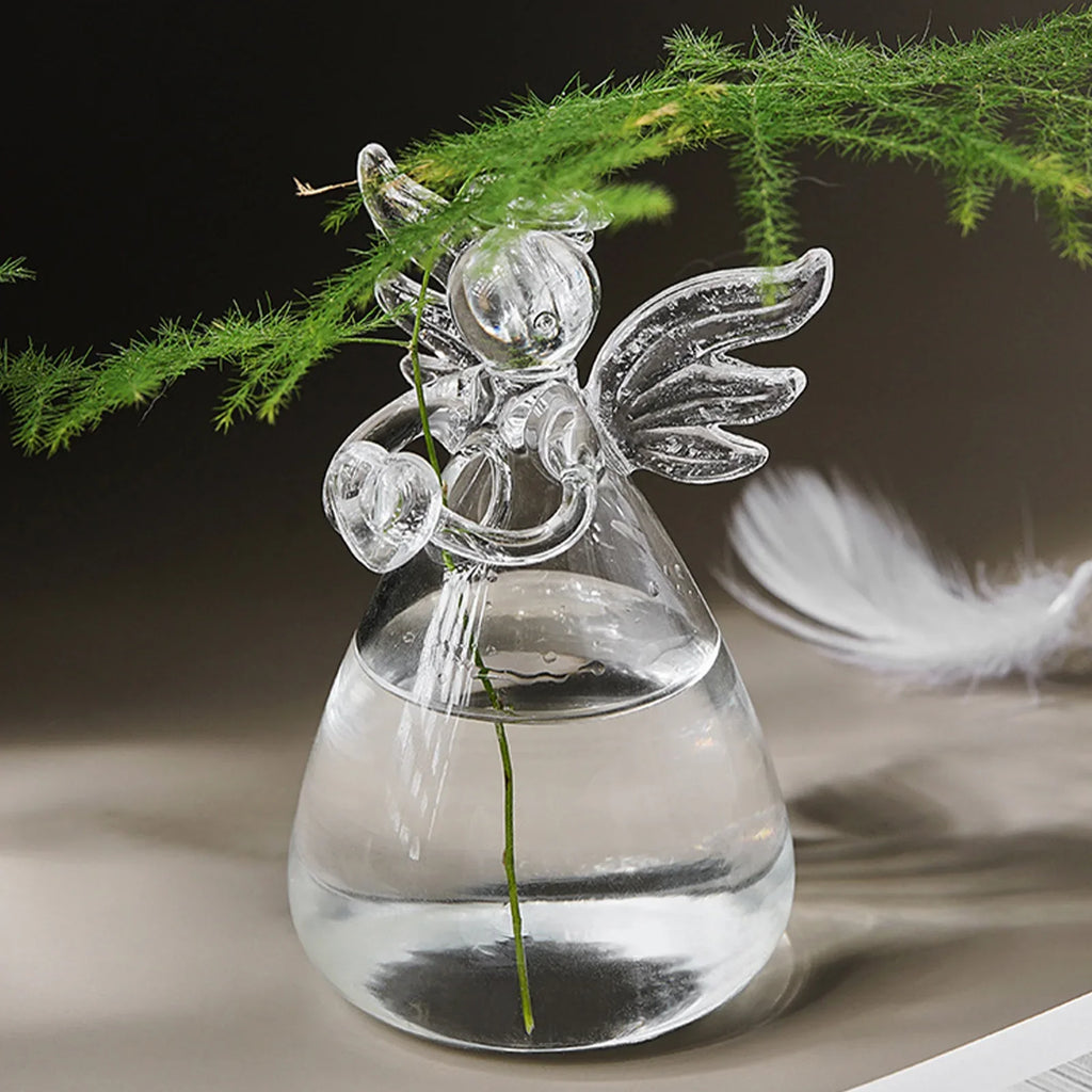 Small Vases Flowers Outdoor Indoor Clear Ornaments Angel Heart Qme CN