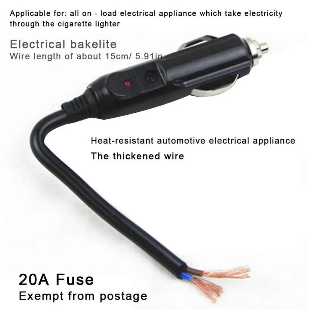 NEW 12V/24V Auto 20A Car Cigarette Lighter LED Socket Plug Connector Adapter For Car/Van Vehicle Motor Car Accessories Qme