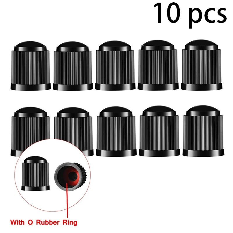Car Motorcycles Bike Bicycle Universal Valve Cap Plastic Wheel Tire Qme Black