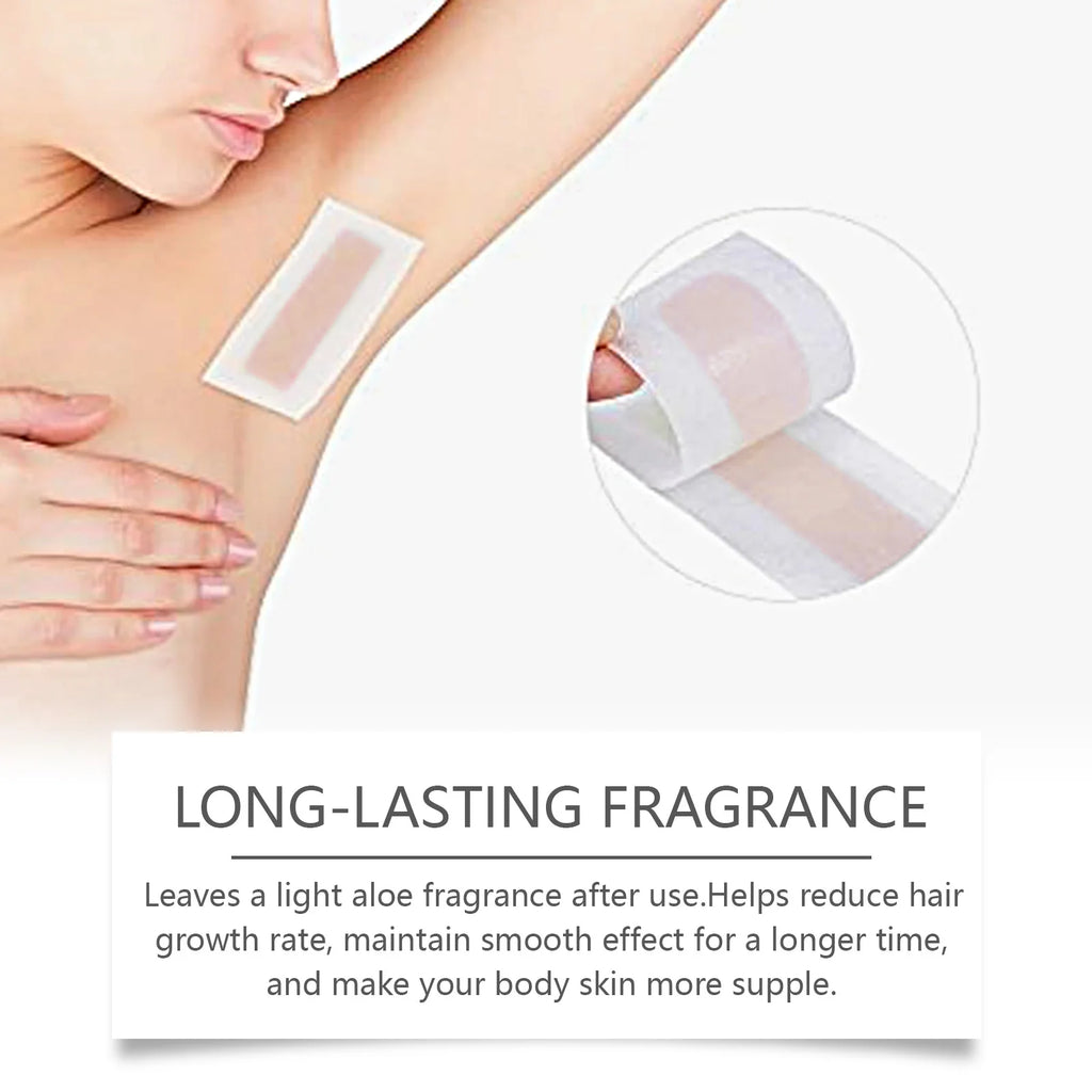 Hair Removal Wax Strip Professional Depilatory Cold Wax Strip Long Lasting Smooth Effective Gentle Body Facial Depilatory Qme