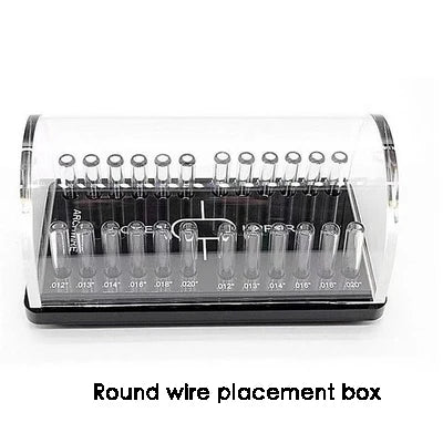 Dental Acrylic Organizer Holder Box Round Rectangular Arch Wires Case Qme Silver