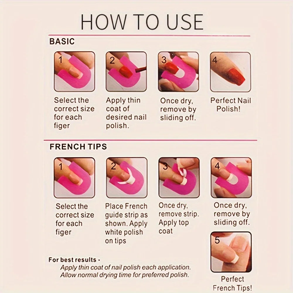 U-shaped nail protection cap - Leak-proof nail art protective cap, suitable for precise application of nail polish Qme