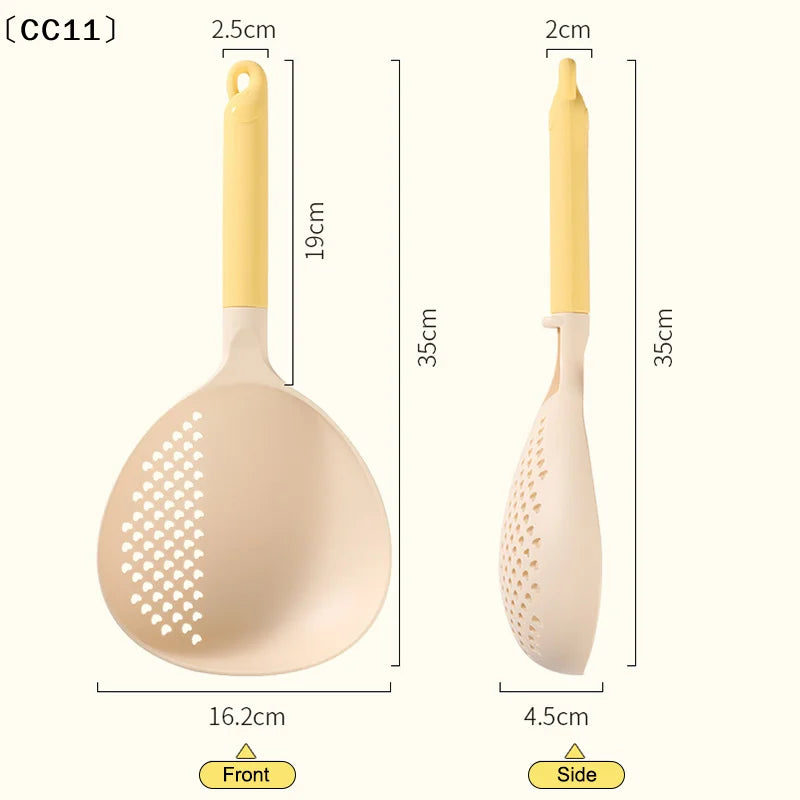 2in1 Soup Ladle Colander Big Heat Resistant Kitchen Strainer Qme