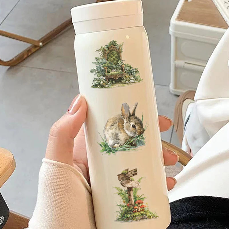 Transparent Forest Theme Green Series Decorative Graffiti Stickers Qme