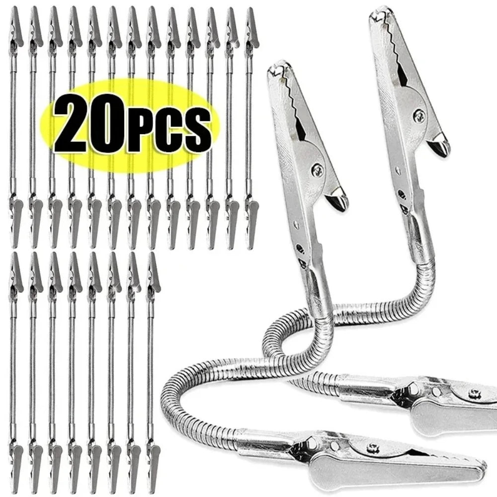 Stainless Steel Long Tail Clip Multifunctional Office School Paper Clamp Wire Rope Photo Holder Desk Decoration Display Qme