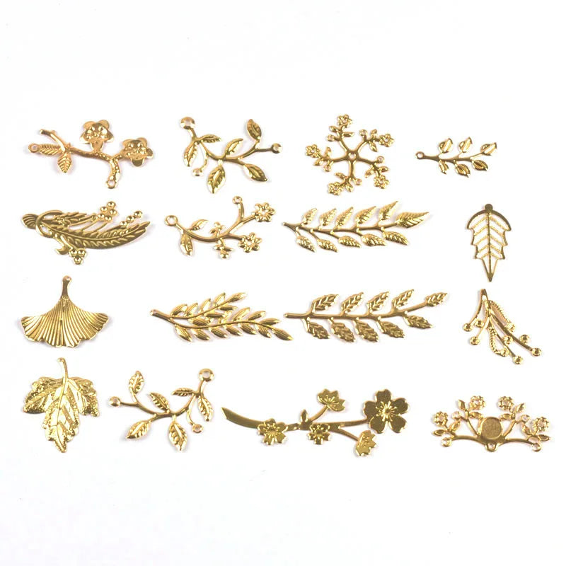 Mixed Gold Leaf Filigree Wraps Metal Crafts Connectors For Making Jewelry Accessories DIY Scrapbook Handicraft Home Decor yk0912 Qme