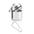 Short and chubby aluminum alloy cartridge, sealed metal aluminum can with keychain, coin storage earplugs, aluminum bottle Qme silver 5pcs