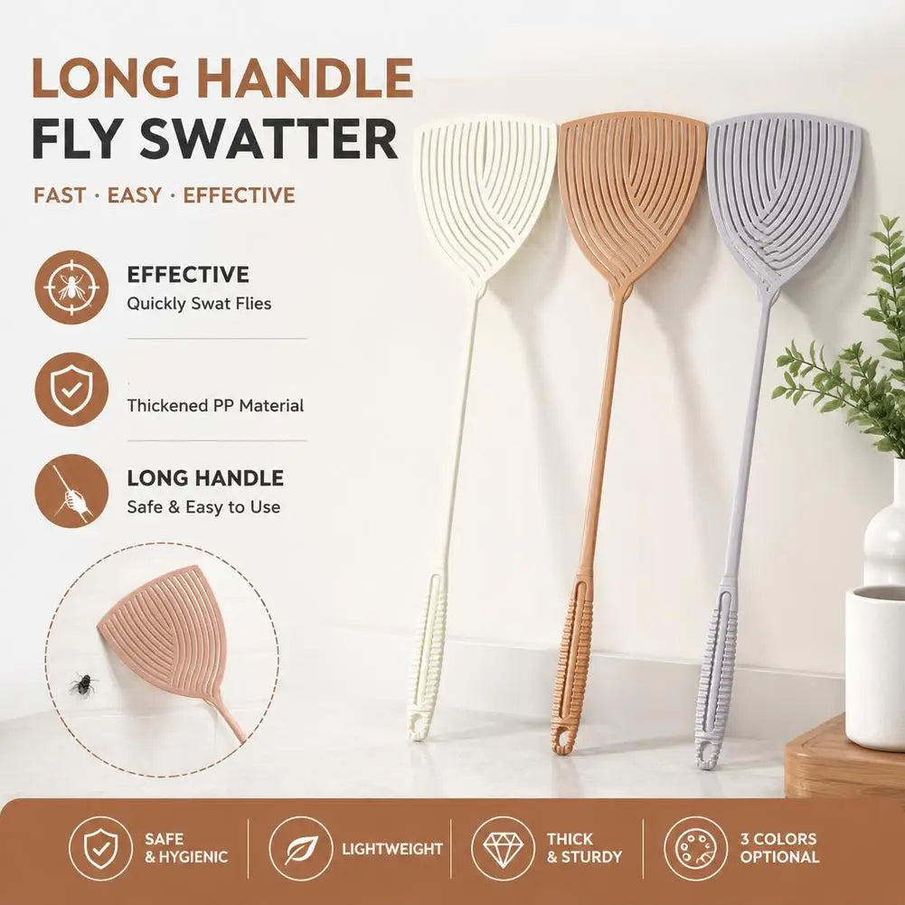 Long Handle Fly Swatter Indoor Outdoor Use Mosquito Pest Control Qme