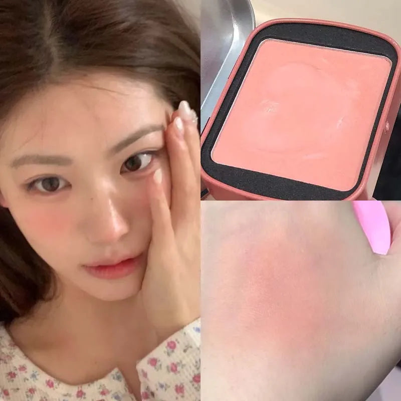 HERORANGE Delicate Smooth Blush Square Iron Box Monochrome Cream Qme HR738-2
