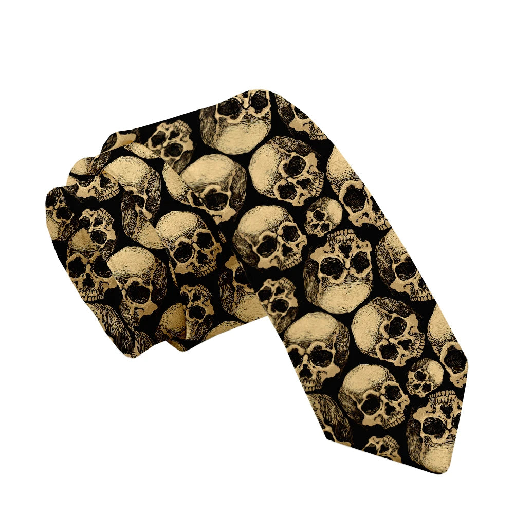 Fashion Skull 3D Printed Tie Art Design Personality Adult Wide Qme style1