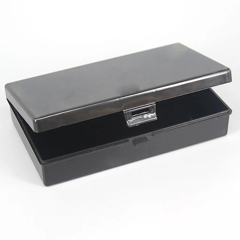 Transparent Storage Container Desktop Box Plastic Snap Organizer Qme Black