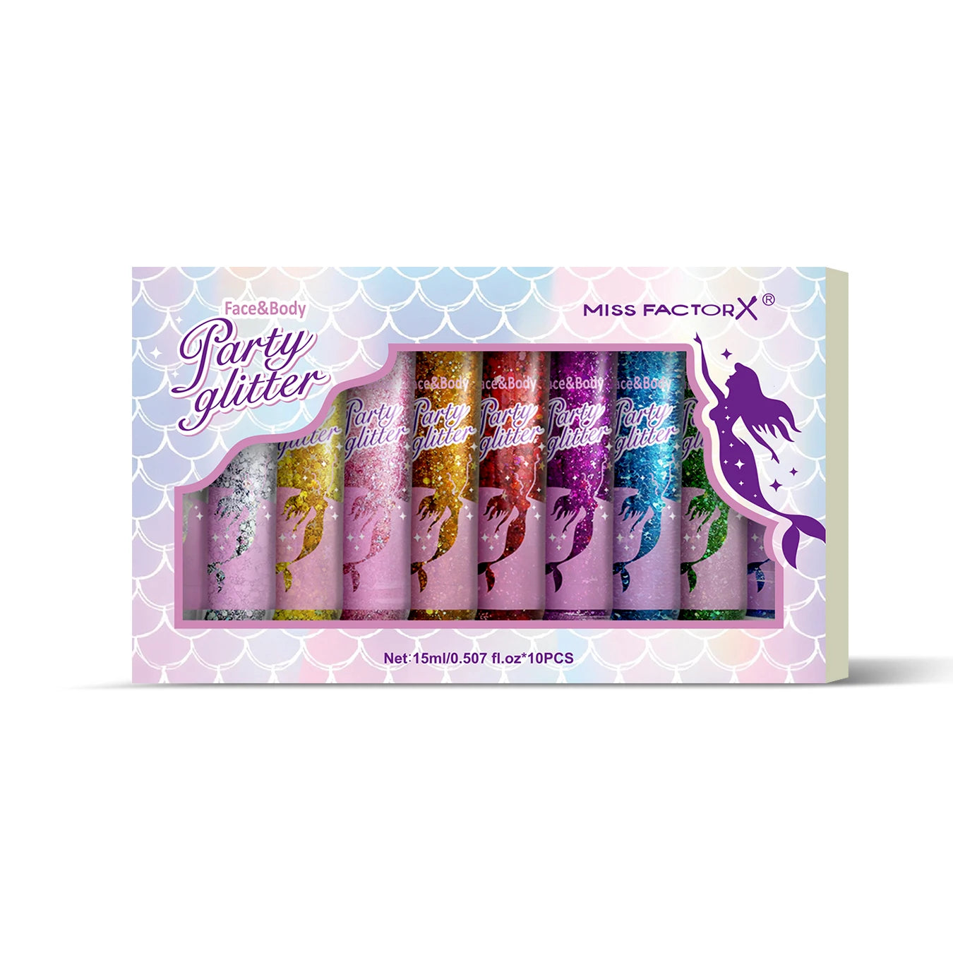 10 piece body glitter gel, carnival face glitter cosmetics suitable for women, shiny thick hair glitter, carnival accessories fo Qme 10 color glitter set