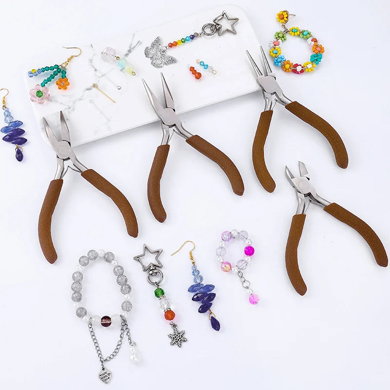 Professional Jewelry Making Tools Jewelry Pliers Needle Nose Pliers Round Wire Cutters for Supplies Wrapping DIY Crafts Beading Qme
