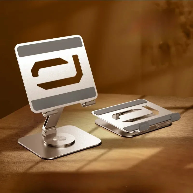 New Mobile Phone Tablet Bracket Desktop 360-degree Rotating Bracket Aluminum Alloy Painting Game Live Broadcast Tablet Stands Qme