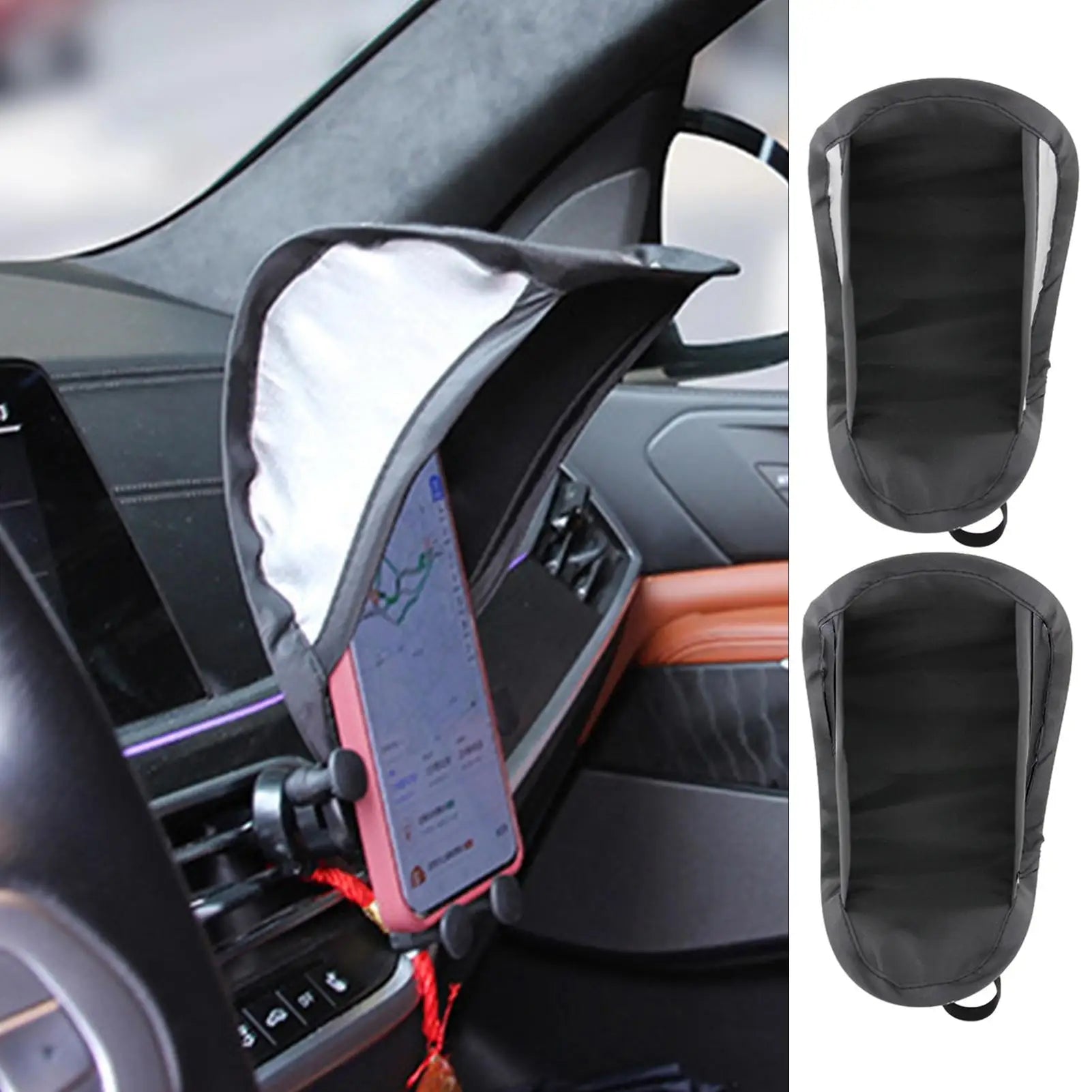 Phone Shade for Car Foldable Anti-Glare Universal Heat-Insulating Car Phone Sun Shade for Women Men Motorcycle SUV RV Sedan Qme