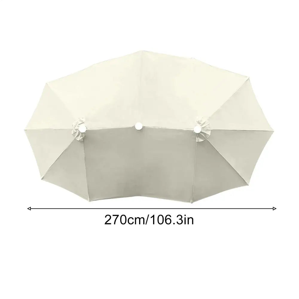 Replacement Umbrella Canopy 8.86ft 12 Ribs Waterproof Double Sided Triple Parasol Cover Umbrella Fabric Replacement For Backyard Qme China Mainland WHITE