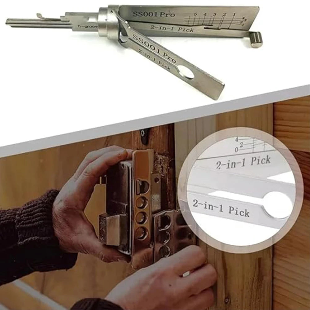 5-1PCS 2-in-1 Stainless Steel Key Decoder Available Hook Tool Pickup Hand Precision Tools O-ring Pickup Maintenance Repair Kits Qme