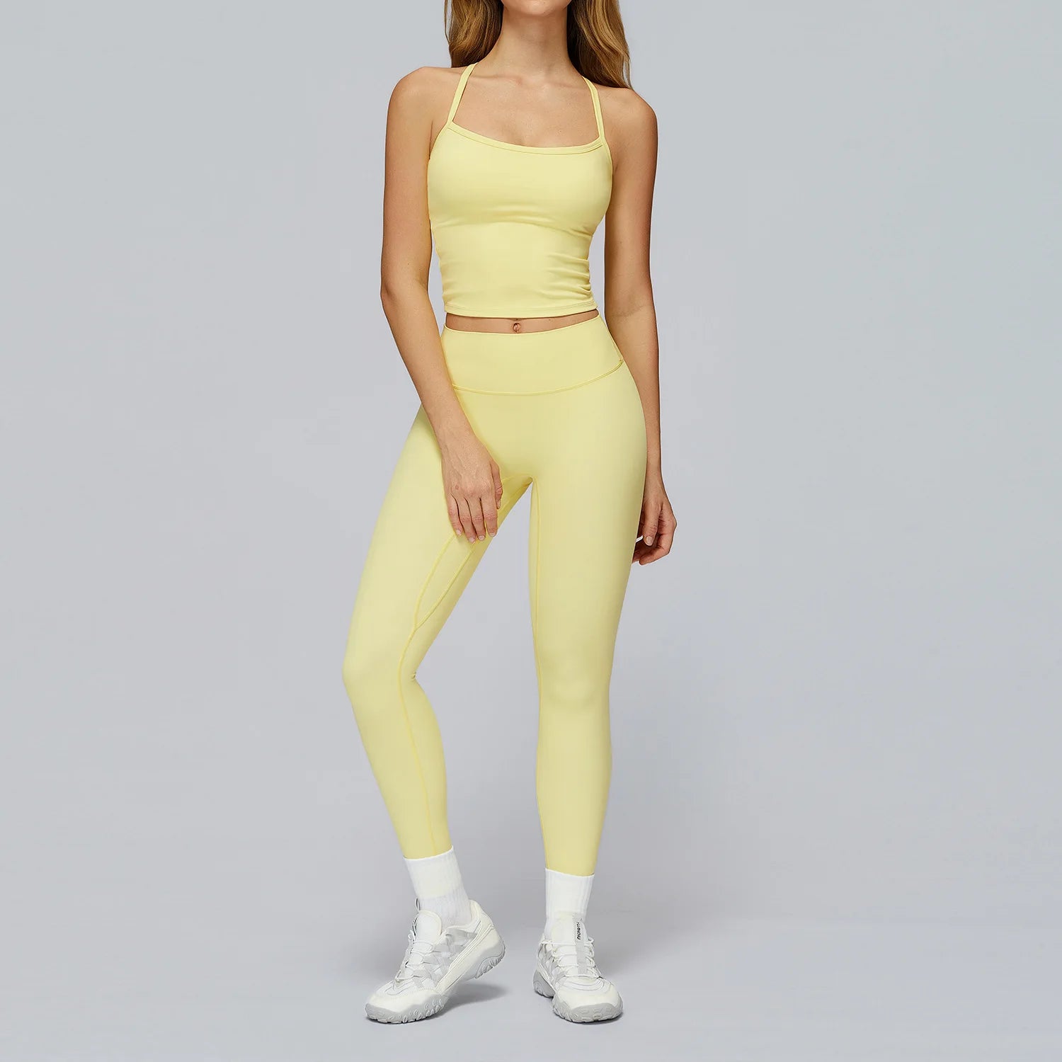 A 2PCS Yoga Suit Sports Set Gym Set Women Tracksuit Running Workout Clothes Long Sleeve Sports Bra Athletic Wear Yoga Clothing Qme