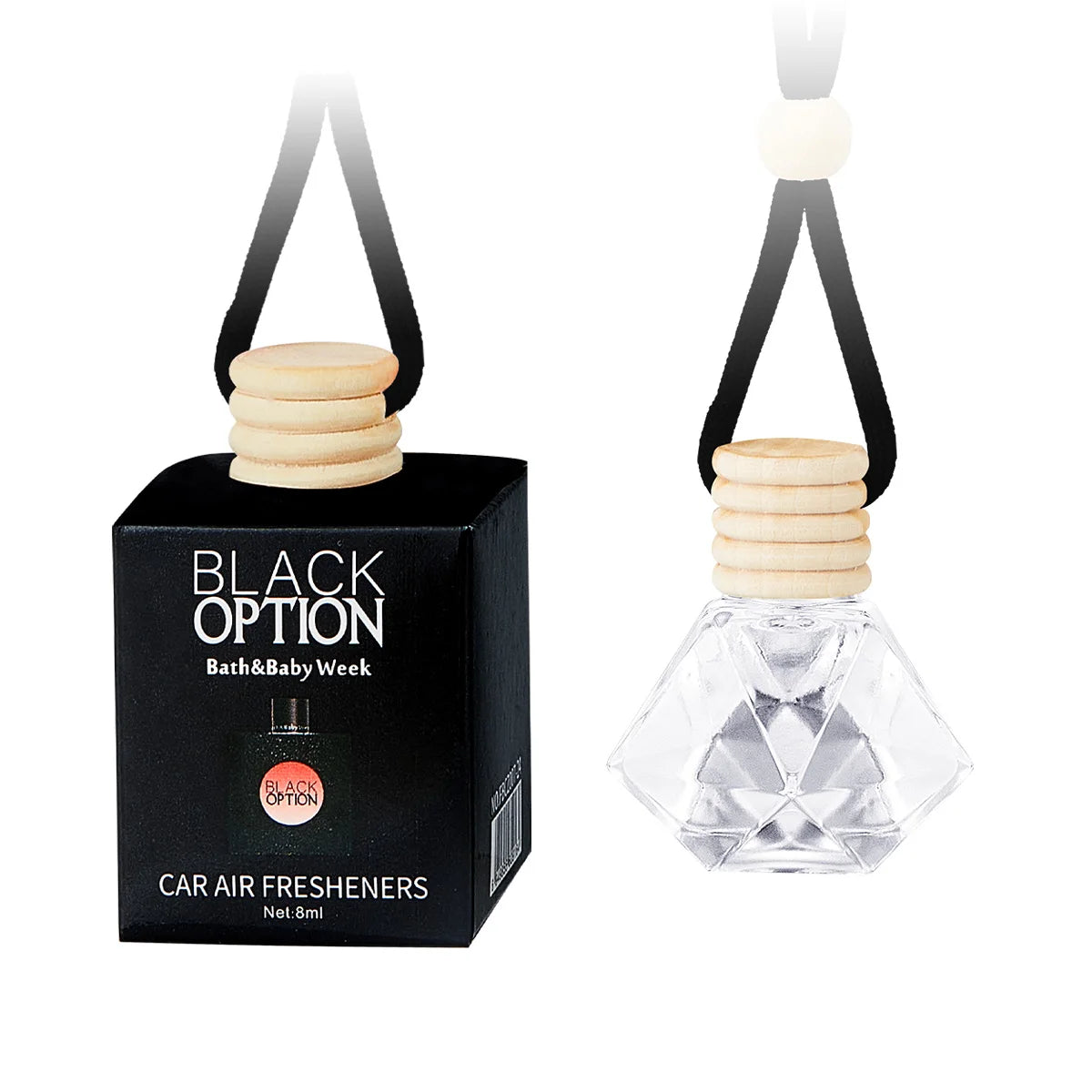 Perfume Bottle Car Long-term Air Freshener Used Interior Accessories Qme BLACK OPTION
