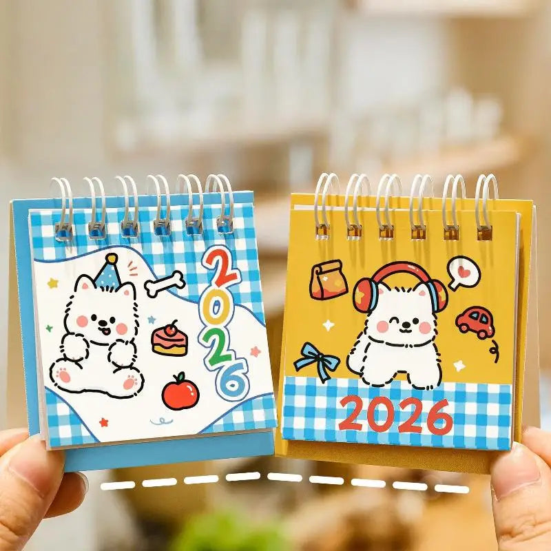 2026 Cute Cartoon Dog Calendar Portable Pocket Year Simple Ins Small Qme