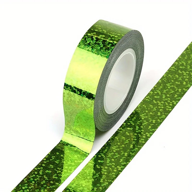 1pc Laser Foil Tape - High-Strength Adhesive Perfect for DIY Projects, Scrapbooking, and Photo Album Decorations Qme Green