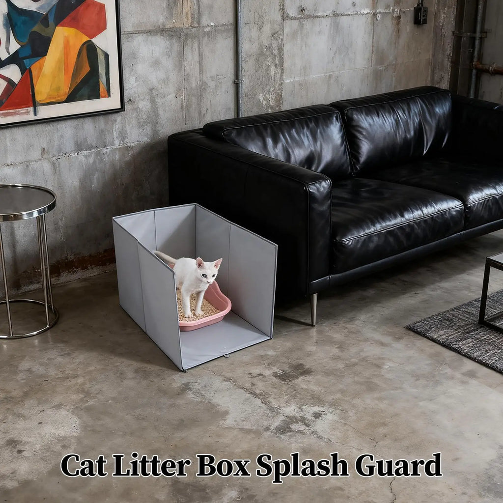 Litter Box Enclosure High Sided Litter Box Splash Guard For Cat Anti-Leakage Foldable Protector For Hygiene Messes Prevention Qme