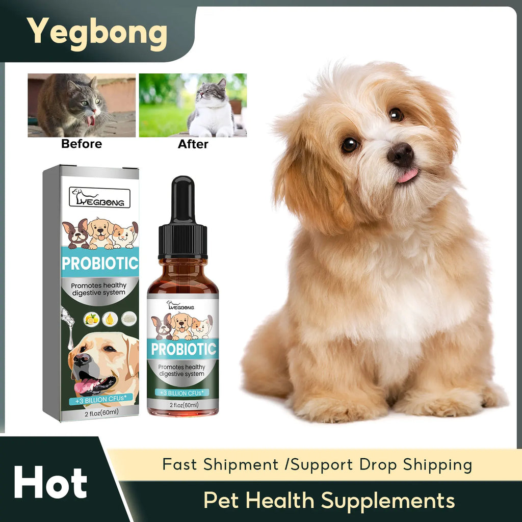 Pet Health Supplements Multi Vitamin Enhance Physical Fitness Protect Dogs Cats Stomach Oral Care Bad Breath Removal Pet Drops Qme Default Title