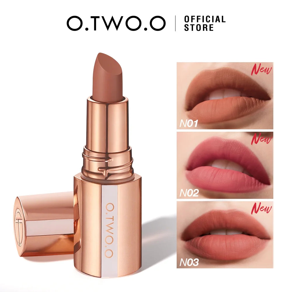 O TWO Matte Lipstick Lip Tint 3 Colors Waterproof Long Lasting Qme