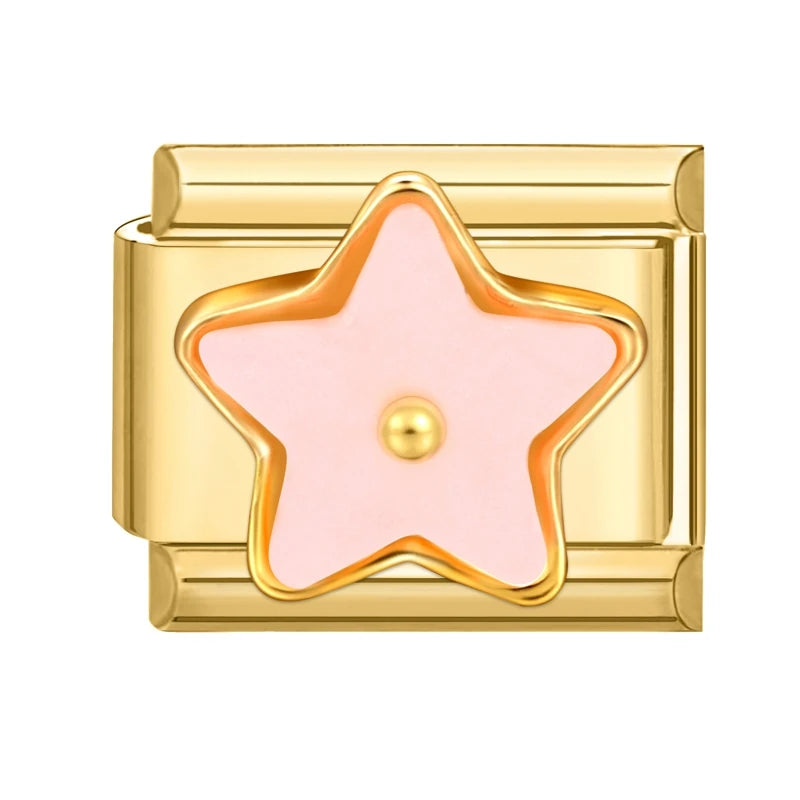 Golden Series Black Bows Butterfly Red Star Cherry Heart Italian