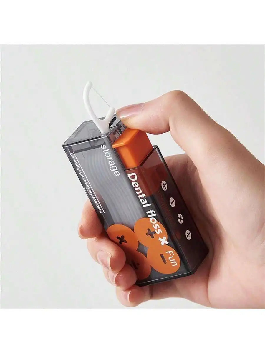 Portable Decompression Tool Automatic Dental Floss Box Stick Picking Qme