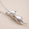 Funny Girls Cute Animal Jewelry High Quality Fashion Cartoon Cat 925 Sterling Silver Color Necklaces for Women Pendant Jewellry Qme Default Title