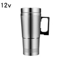 Vehicle Heating Cup 12V/24V Water Coffee Milk Thermal Mug 300ML Car Electric Heating Cup Stainless Steel Travel Electric Kettle Qme 12V