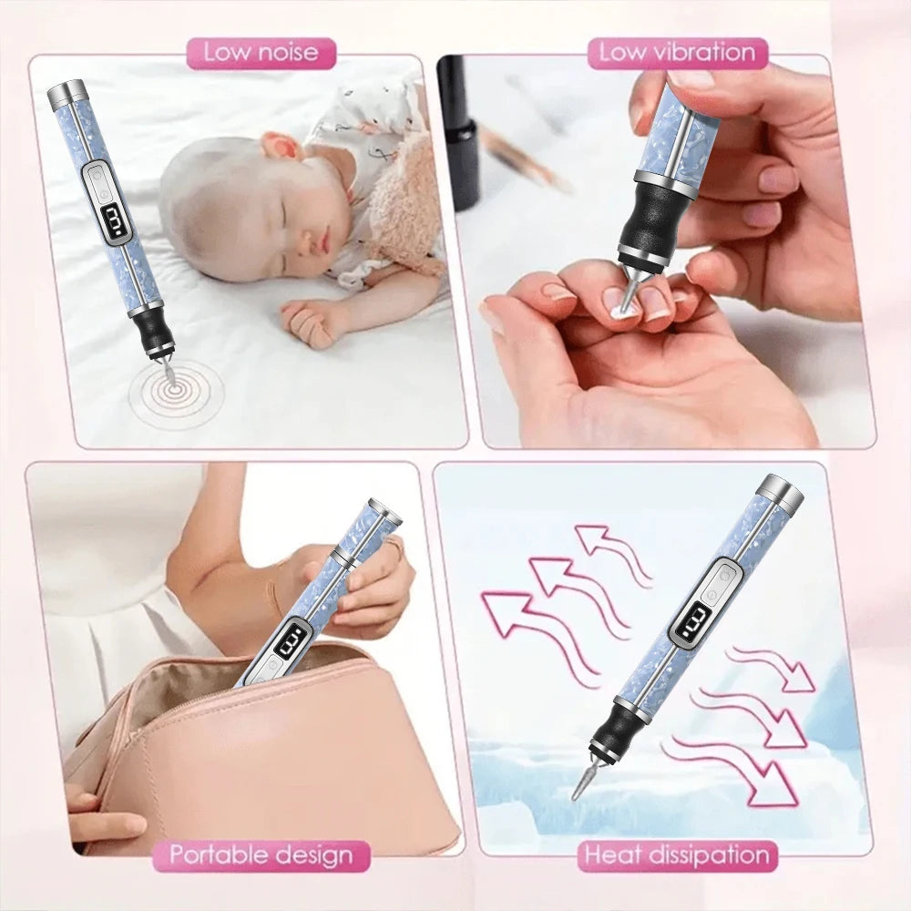 LINMANDA Professional Electric Nail Drill Machine Cordless Rechargeable 3 Speed Portable Efile for Thick Toenails Home Salon Kit Qme