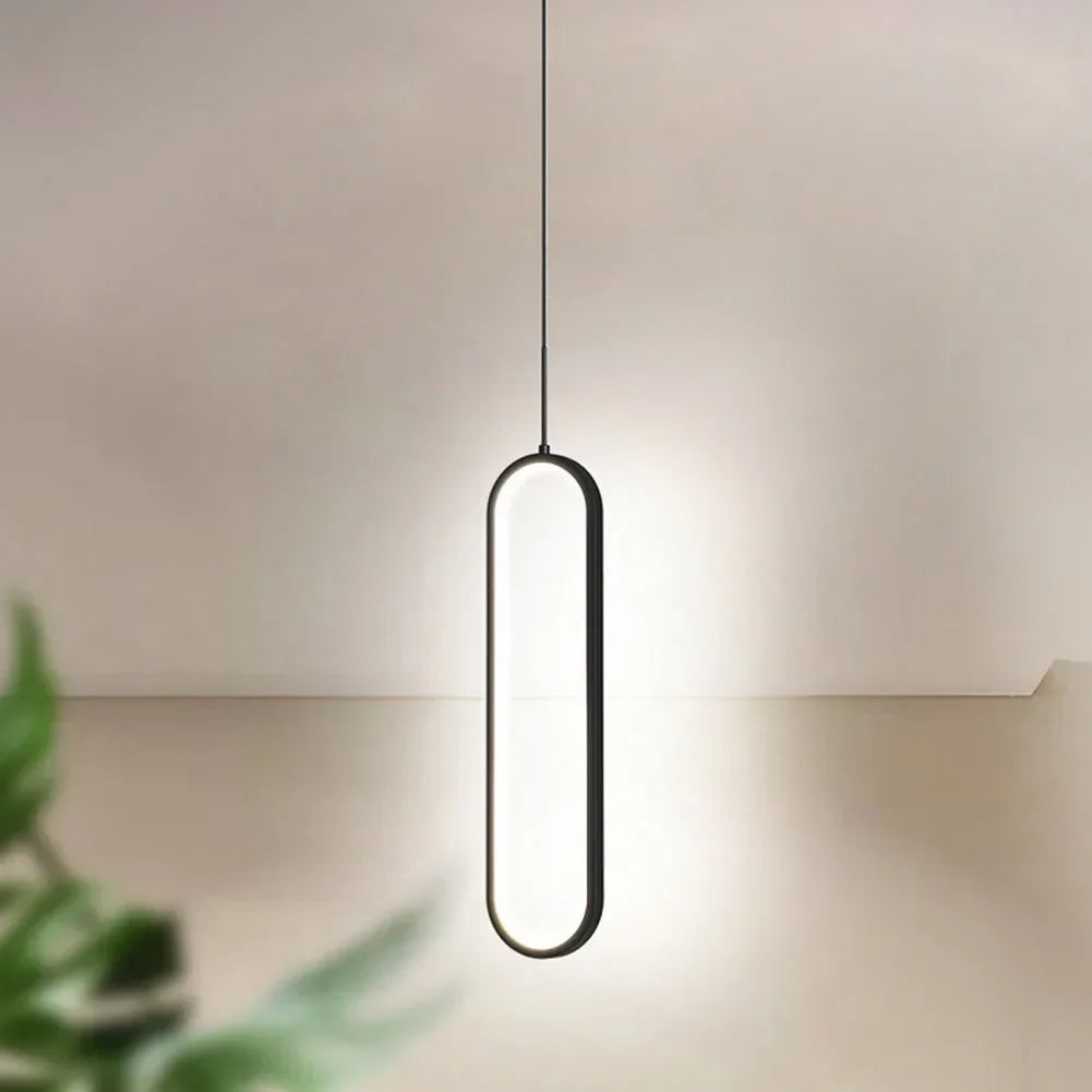 Modern Minimalist Pendant Light Nordic Living Room Kitchen Villa Loft Ceiling Hanging Light Indoor Staircase LED Long Chandelier Qme