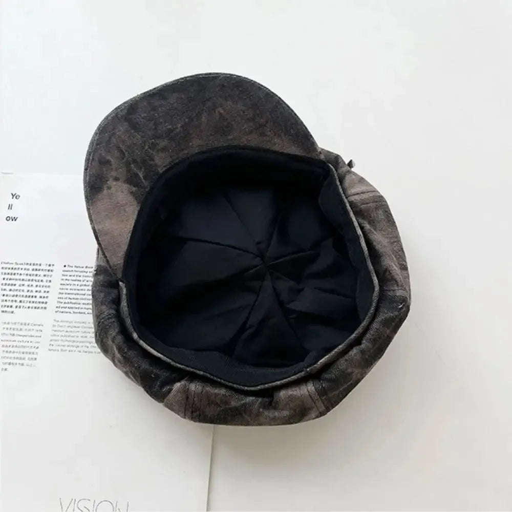 Cute Korean Star Octagonal Hat Versatile Polyester Painter Cap Qme