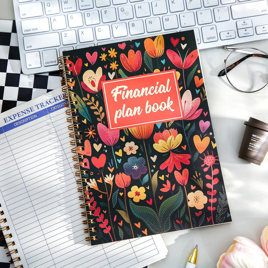A5 Floral Finance Planner, Aesthetic Savings & Account Book, Helps Build Personal Money Management HabitsA5 Floral Finance Plann Qme