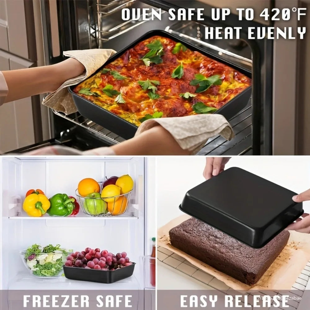 Nonstick Rectangular Carbon Steel Roasting Pan Rustproof Baking Tray Qme