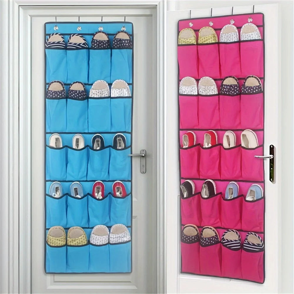 1pc Five-layer 20-grid Door Storage Hanging Bag, Shoe Storage Bag, Toy Storage Bag Qme