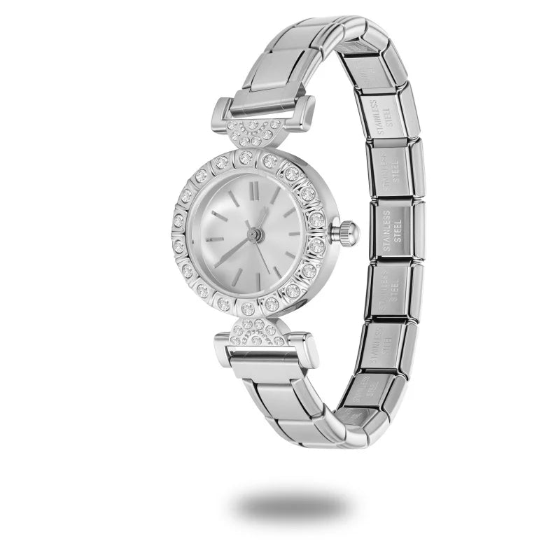Fashion Italian Elastic Charm DIY Width Stainless Round Watch Women's