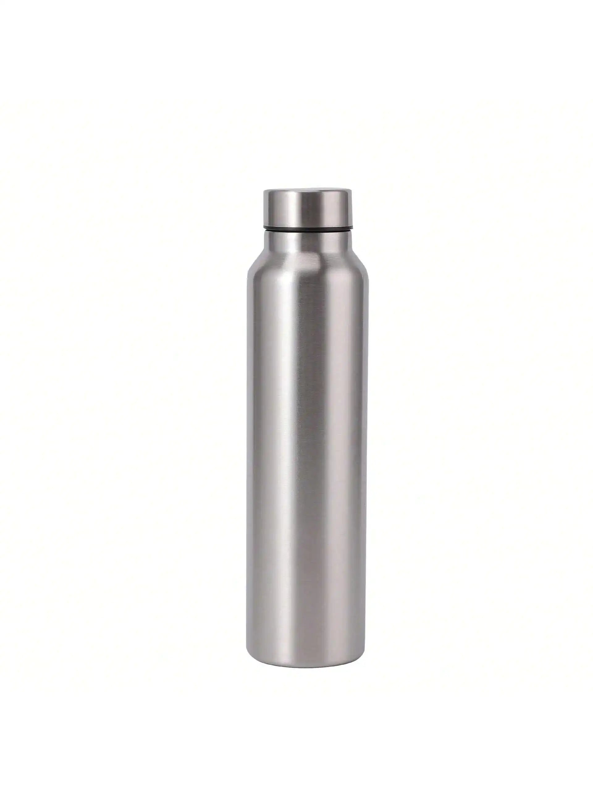 Stainless Steel Sport Water Bottle Single-layer Rugged Cup Metal Qme 1pc straight bottle >1L