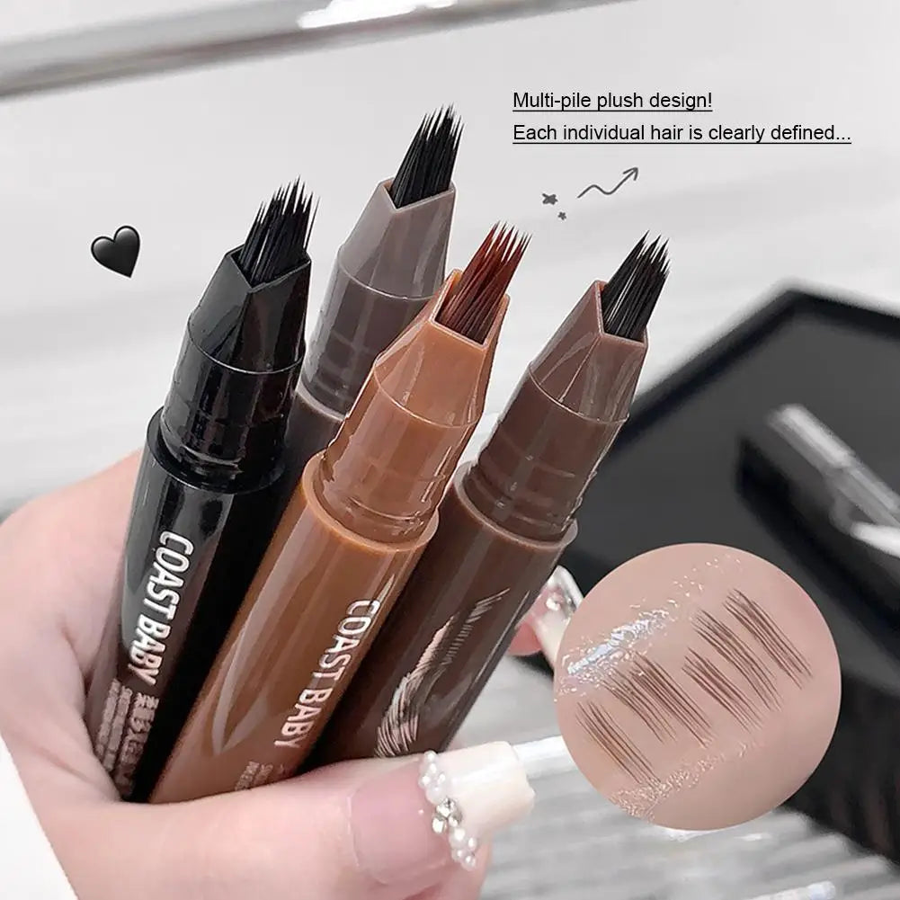 Multi-fork Wild Eyebrow Pen 3D Waterproof Microblading 4 Fork Tip Qme