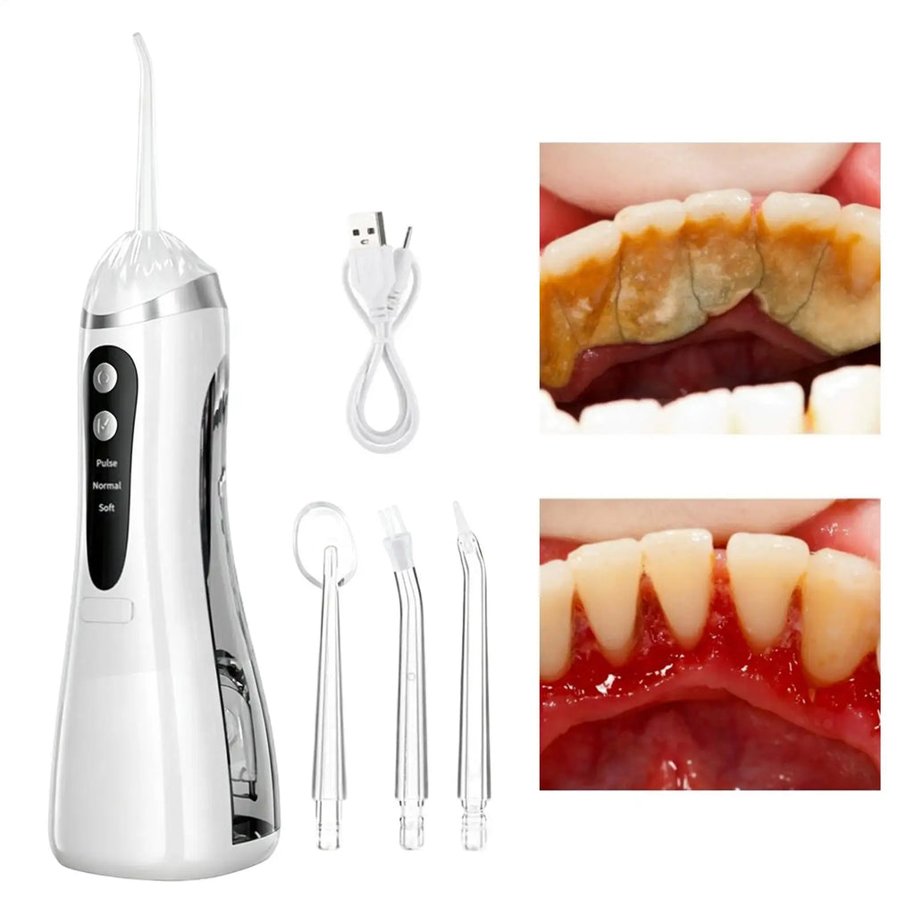 Electric Floss Rechargeable Brace Irrigator Machine Teeth Flossing Machine for Bathroom Shower Countertop Home Apartment Qme