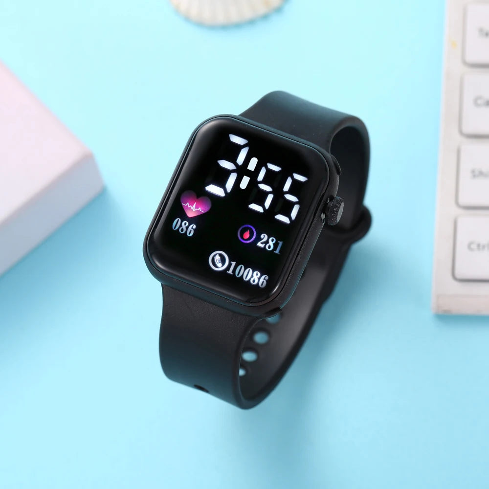 Love oriented LED electronic watch, fashionable and casual square outdoor waterproof electronic watch Qme