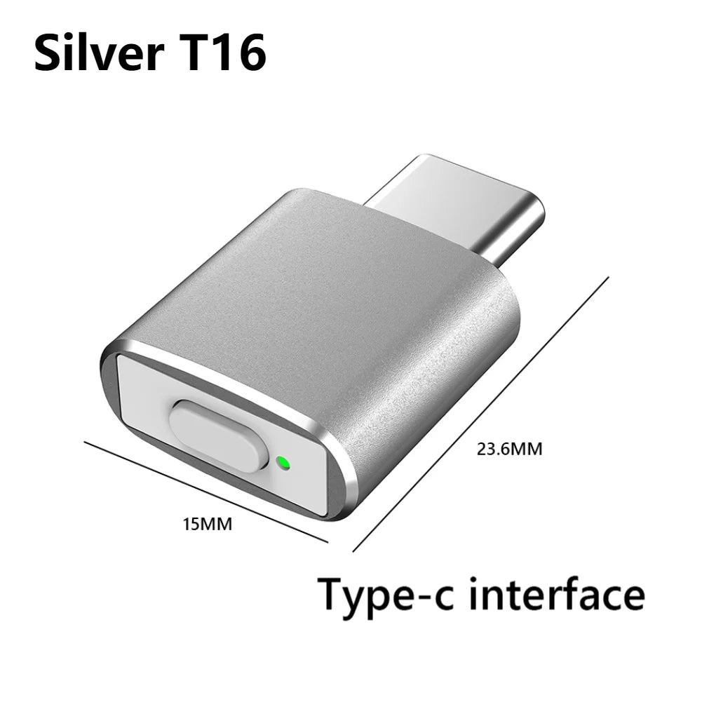 Mini Automatic Mouse Jiggler Mover ON/Off Button USB Automatic Move Cursor Undetectable Plug and Play Keeps Awake for Computer Qme Silver T16